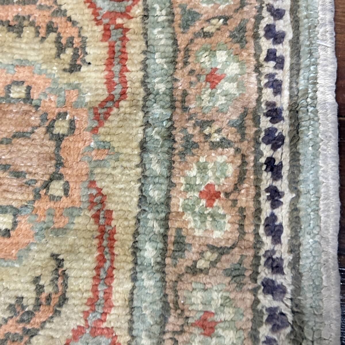 ft2/43 蔵出し ペルシャ絨毯？ タグ無 産地不明 223ｘ88cm マット 手織り ラグ マット カーペット 絨毯　現状販売品 - image 5