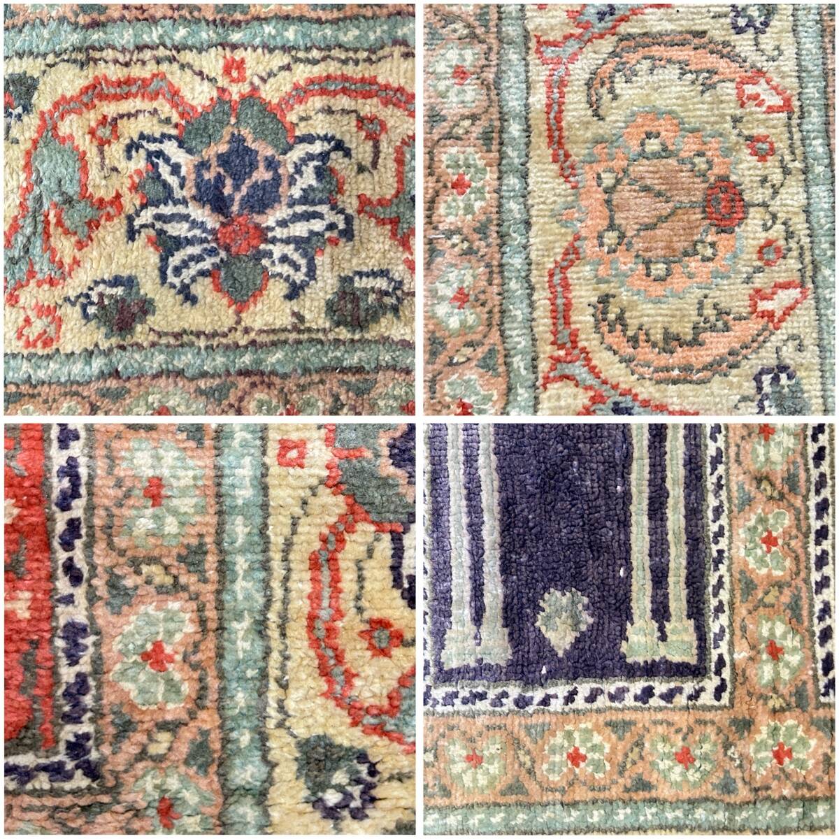 ft2/43 蔵出し ペルシャ絨毯？ タグ無 産地不明 223ｘ88cm マット 手織り ラグ マット カーペット 絨毯　現状販売品 - image 7