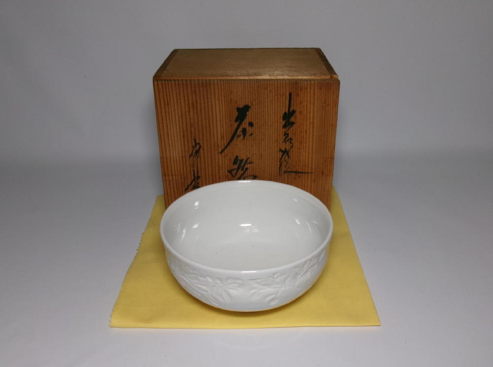 【真作保証】出石焼・山本秀壺作・白磁茶碗 - image 1