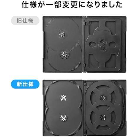 色: ブラック_ブラック サンワダイレクト DVDケース 6枚収納 DVDトールケース 10枚セット ブラック 200-FCD035BK - image 2