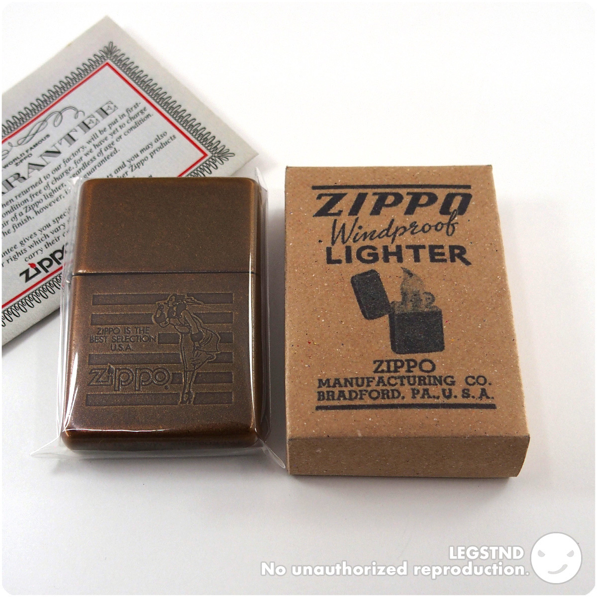 銅張 1994 Windy Girl 1937 Replica Flat-Top Zippo (Copper Tumbled 