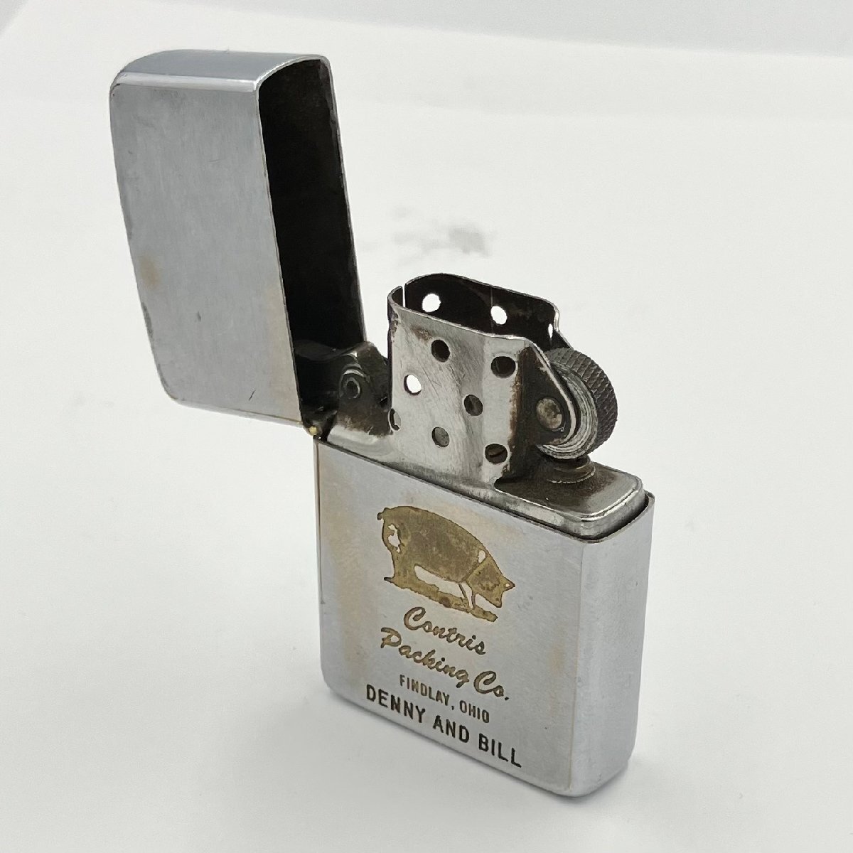 ZIPPO ビンテージ ジッポー 1971年 Contris Packing Co. 中古 動作確認済み - image 5