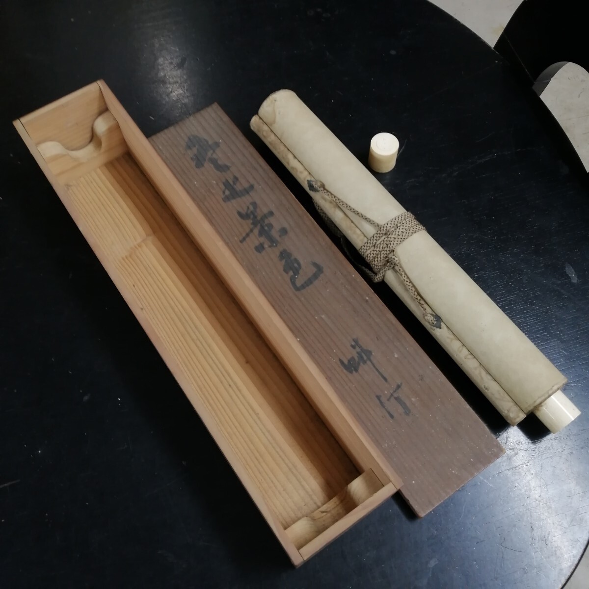 掛軸 雪景色 山水画 日本画 絹本 肉筆 骨董品 古美術 - image 9