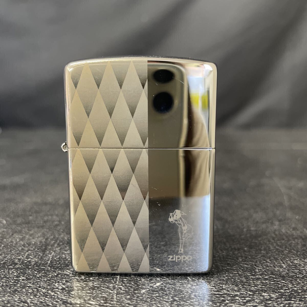 ZIPPO ジッポ オイルライター 格子模様 ダイヤ柄 シンプル デザイン 