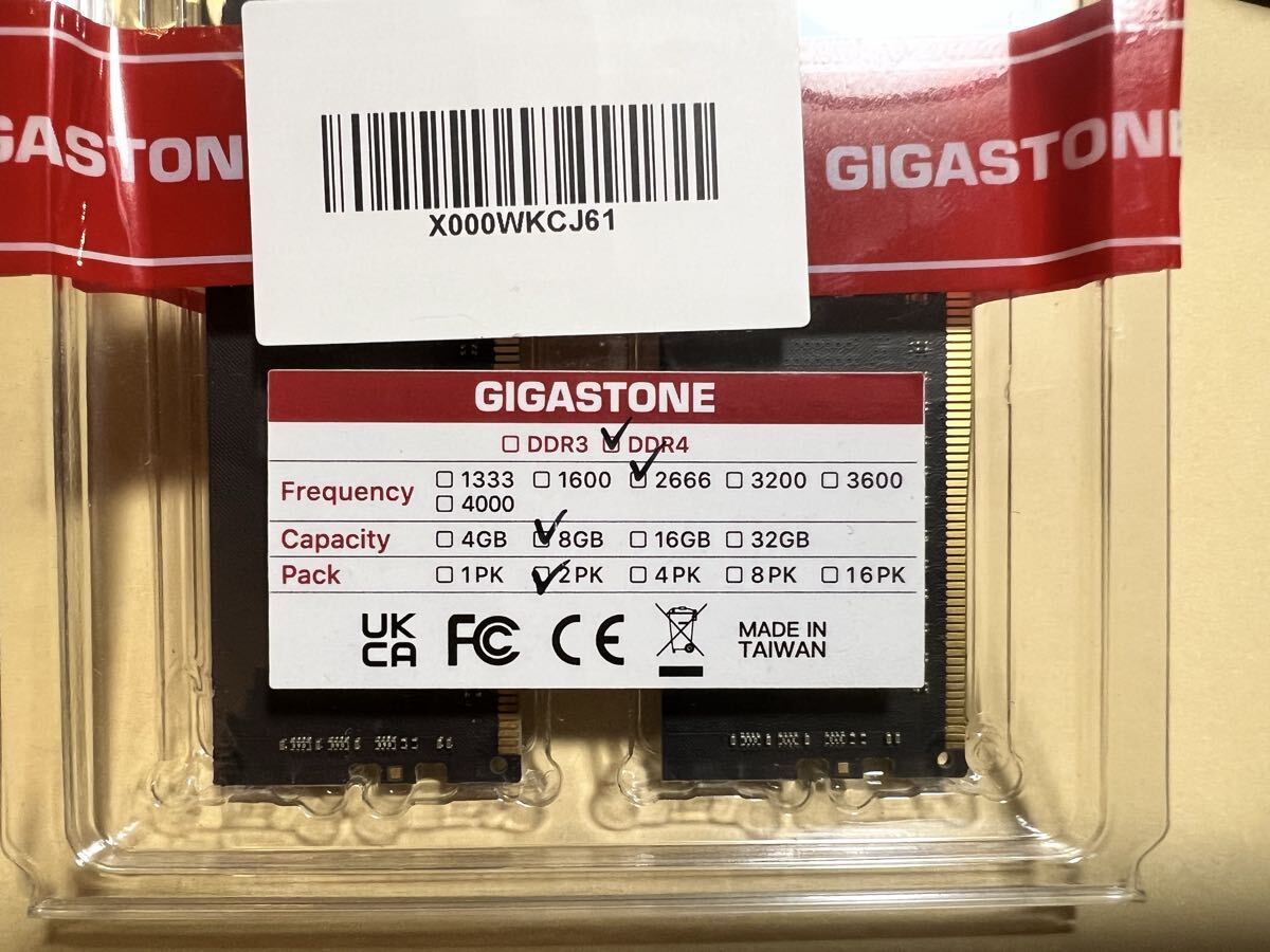 GIGASTONE 8GB DDR4 2666 デスクトップPC用メモリ 2枚セット｜ayahoo
