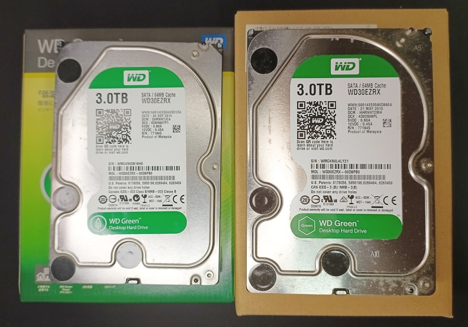 3.5インチHDD 2台セット WD Green 3TB Seagate 2TB PCパーツ 3.5インチHDD 2台セット WD Green 3TB Seagate 2TB