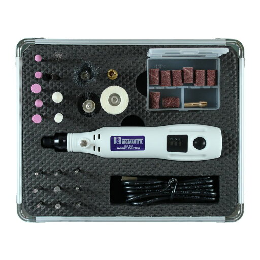 ルーター 電動 充電式 ルーターセット 工作 レジン 金属 穴開け 研磨 コードレス 面取り アクセサリー DIY ハンドメイド 製作 制作 工作 工具 電動工具 加工 ミニドリル 彫刻 ホビールーター ミニルーター ビット31点セット HR-DX - image 2